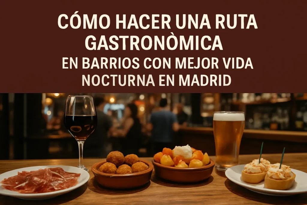 cómo hacer una ruta gastronómica en Barrios con mejor vida nocturna en Madrid