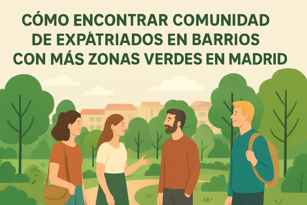cómo encontrar comunidad de expatriados en Barrios con más zonas verdes en Madrid